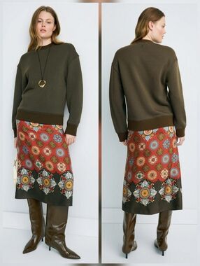 La DoubleJ Sporty Sweatshirt Pencil Dress Crew Neck Long Sleeve Size S